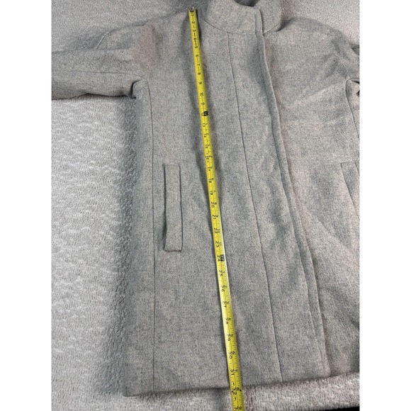 J.Crew Coat Womens 8 Gray Wool Blend Funnel Neck Stand Collar Zip Front Lined - Picture 3 of 7
